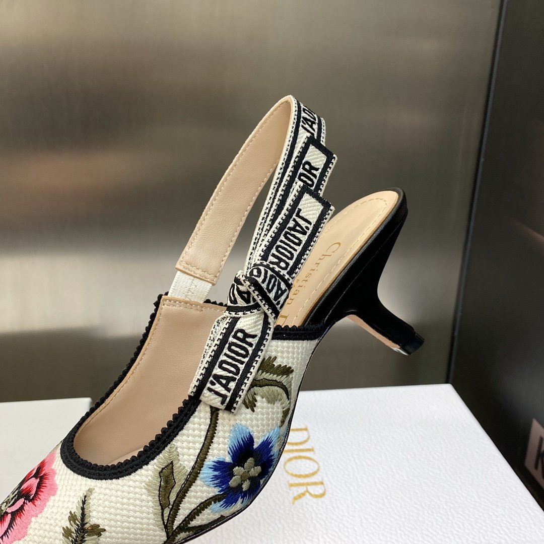 CD J'ACD Slingback Pump Embroidered Canvas - Heels - Image 8