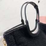 MIU Shearling Tote Black Shearling – Bag