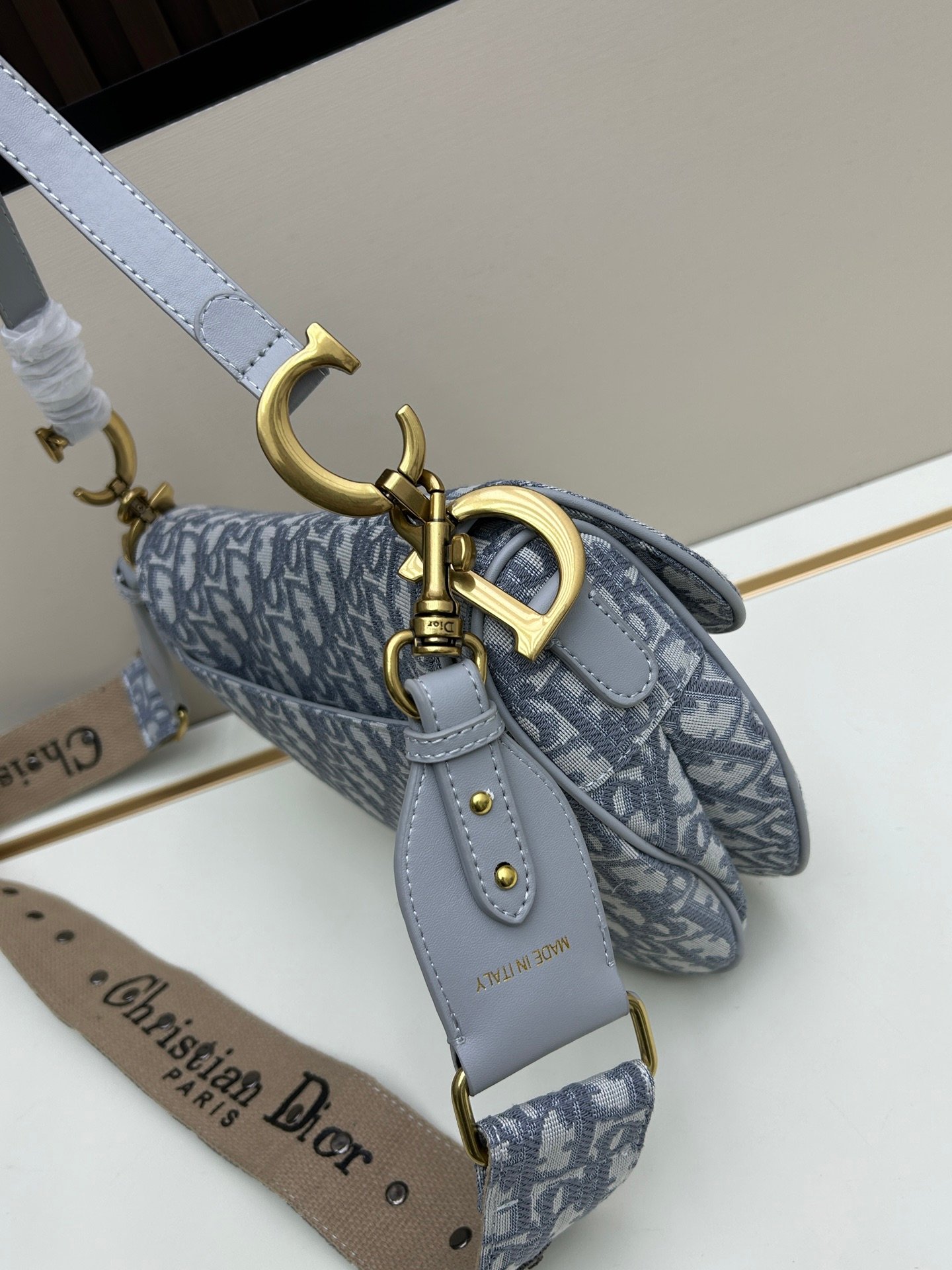 CD Saddle Large Oblique Canvas - Bag - Image 3