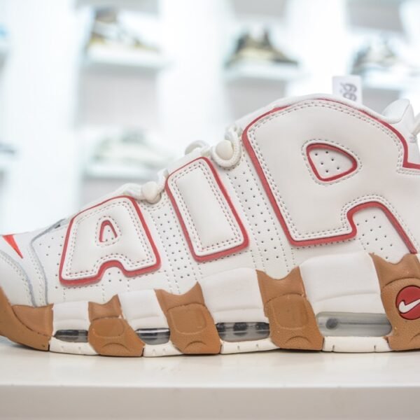 NK Air More Uptempo White/Red - Sneakers