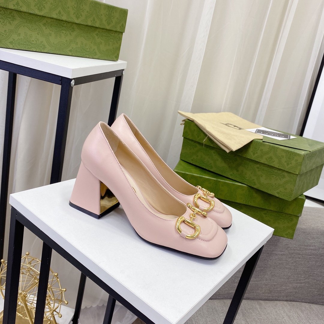 GG Horsebit Pump Pink Leather - Heels - Image 3