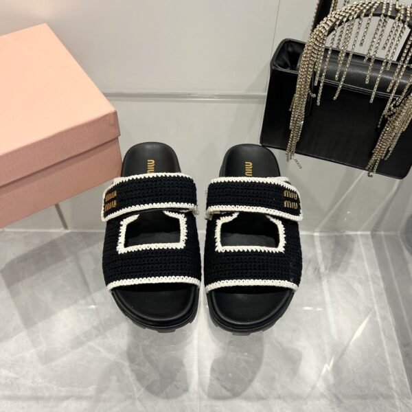 MIU Crochet Velcro Sandals - Sandals