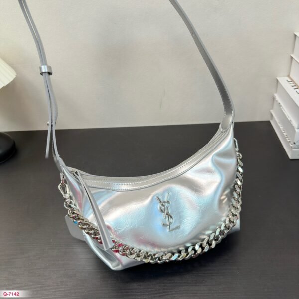 YSL Le 5 à 7 Hobo Silver Leather - Bag