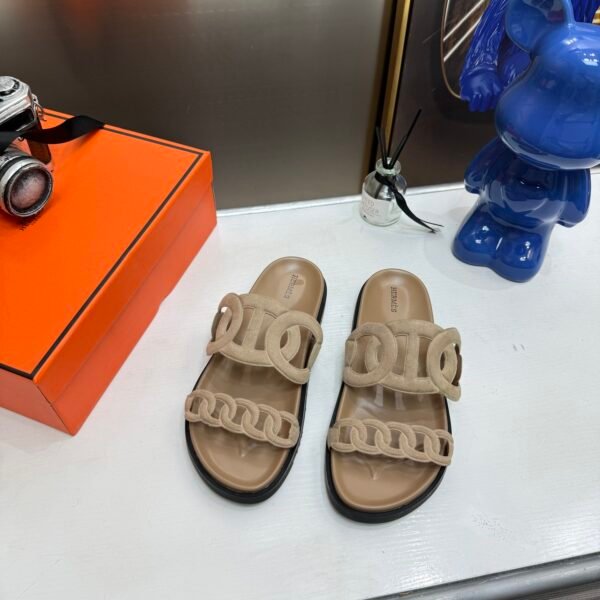 BAL Logo Slides Beige Suede - Slides