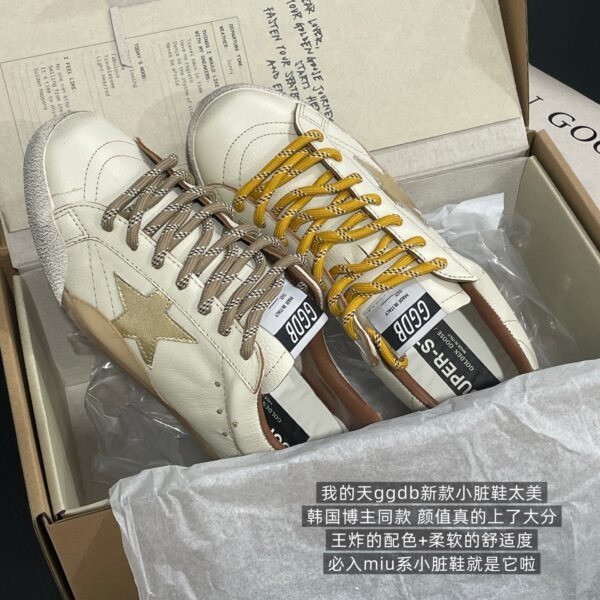 GG Superstar White/Gold Leather - Sneakers
