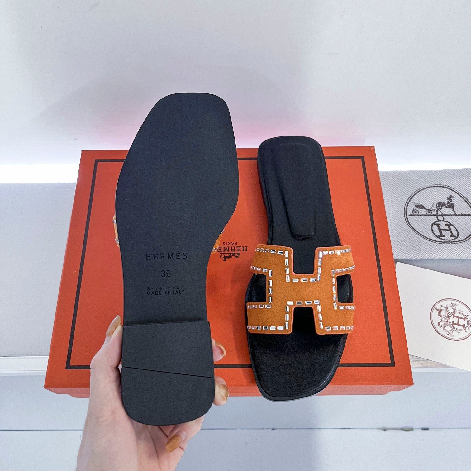 HM Oran Sandals Orange Suede - Sandals - Image 8