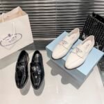 PR Triangle Logo Patent Leather Loafers – Shoes