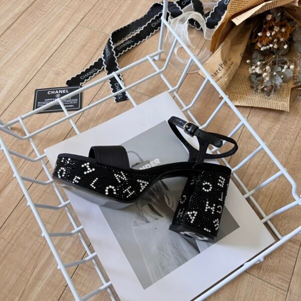 CC Sequined Block Heel Sandals - Heels