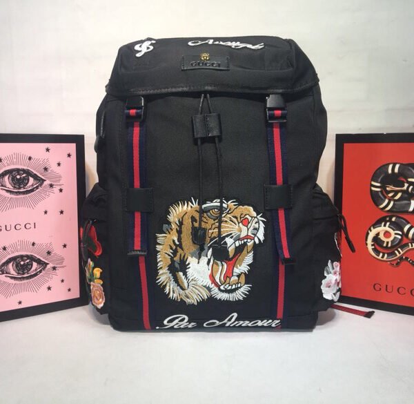 GG Tian Backpack Black Canvas - Backpack