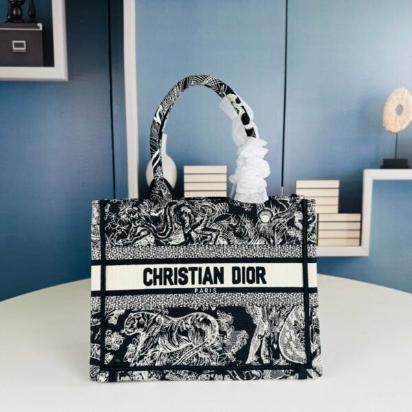 CD Book Tote Small Toile de Jouy Embroidery - Bag