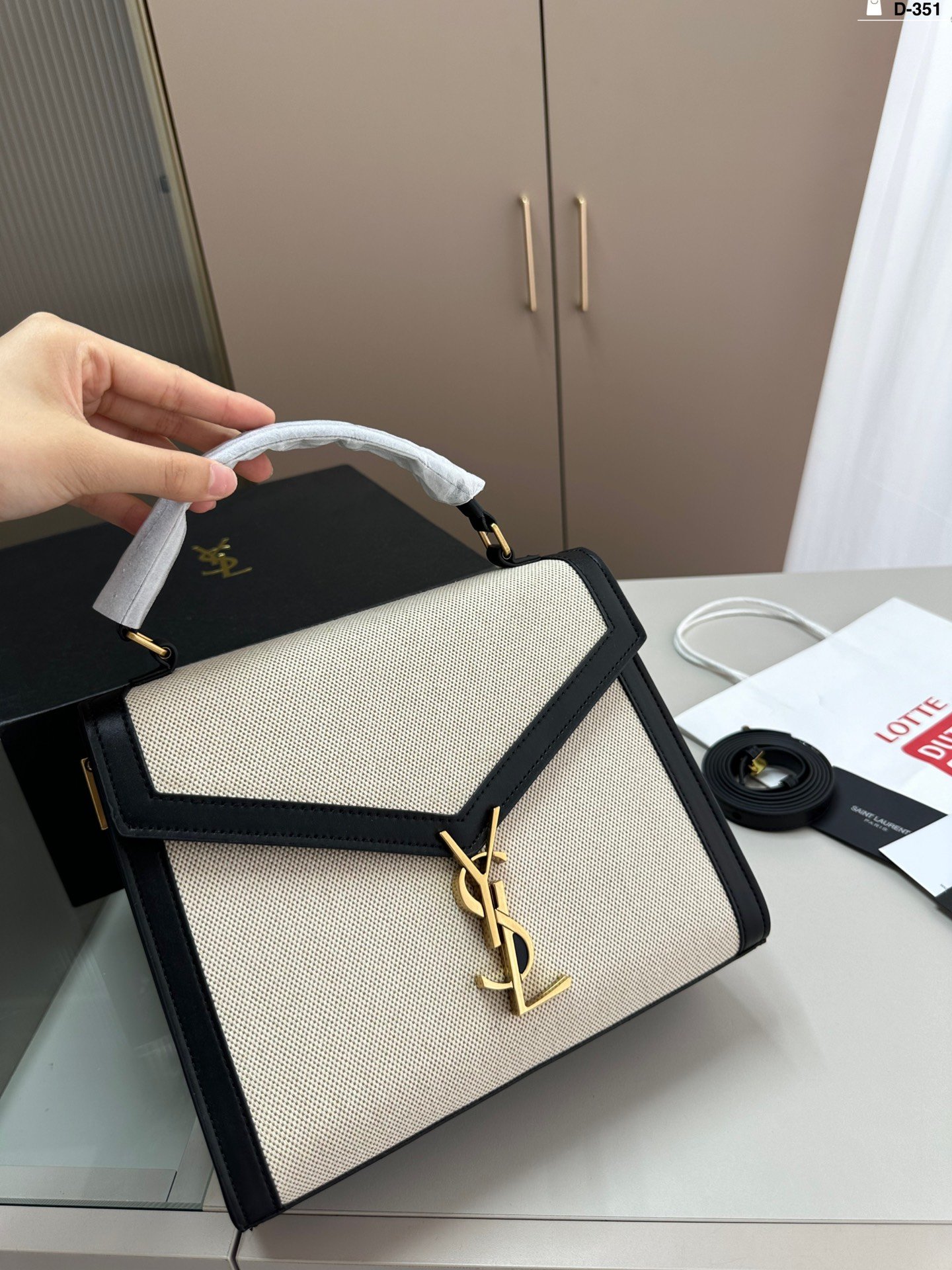 YSL Cassandra Small Canvas and Leather - Bag - Image 2