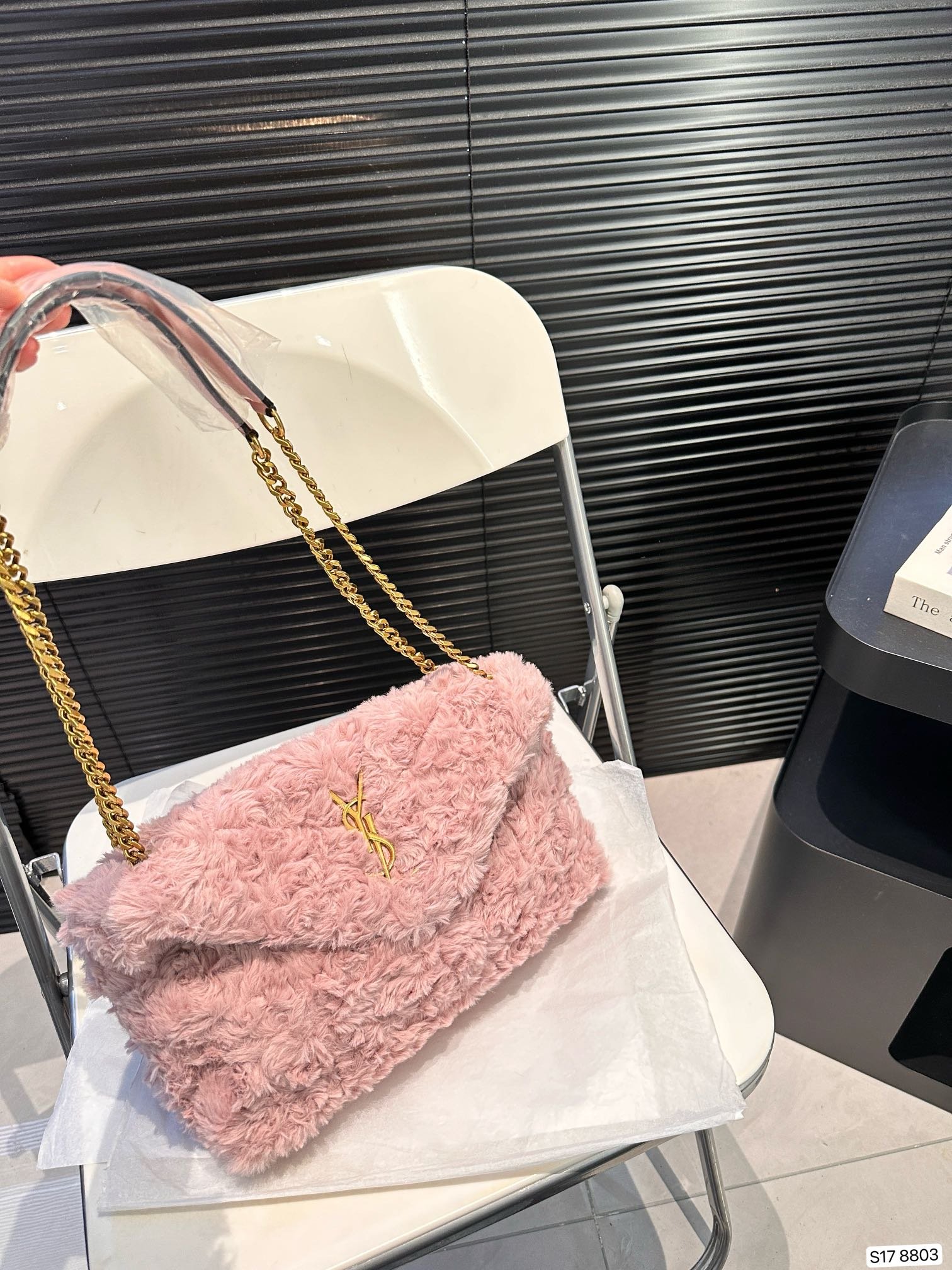 YSL Niki Medium Pink Lamb Fur - Bag - Image 2