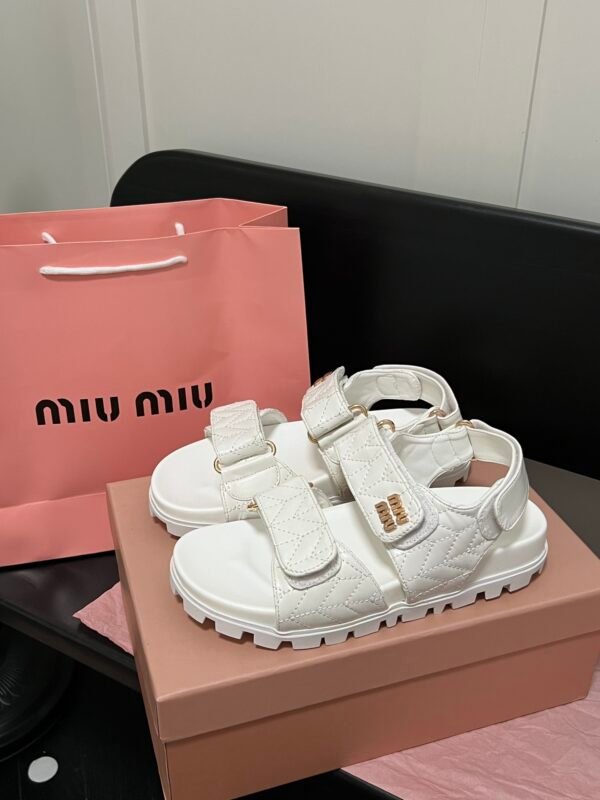 MIU Quilted Velcro Sandals – Sandali