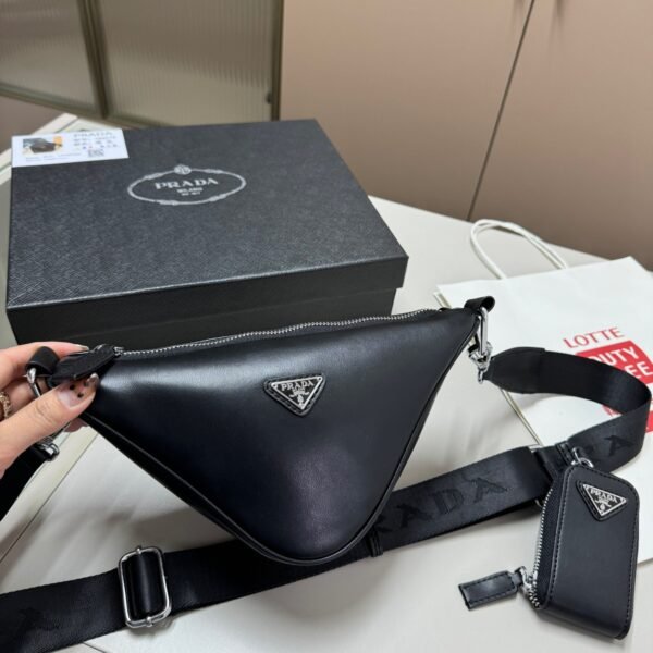 PR Triangle Bag Black Leather - Bag