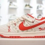 NK Dunk Low x LV Red/Monogram – Sneakers