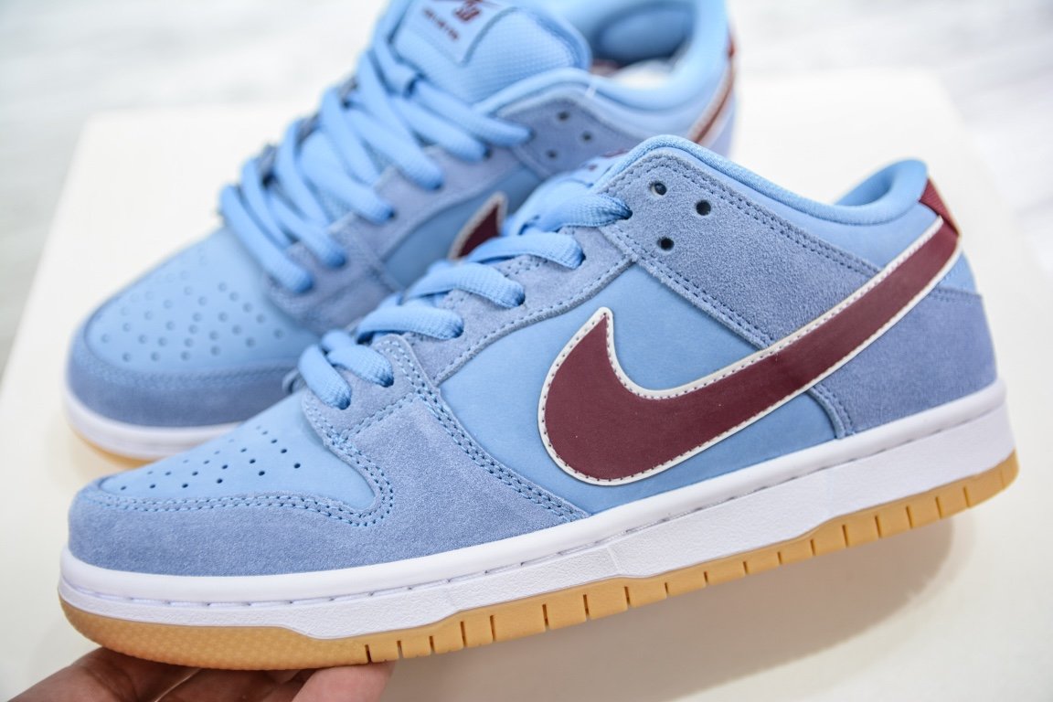 NK Dunk Low Pro QS Blue/Red Suede - Sneakers - Image 7