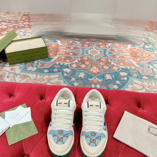 GG GG Screener Beige/Blue Canvas - Sneakers
