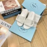 PR Logo Rubber Slides White – Slide