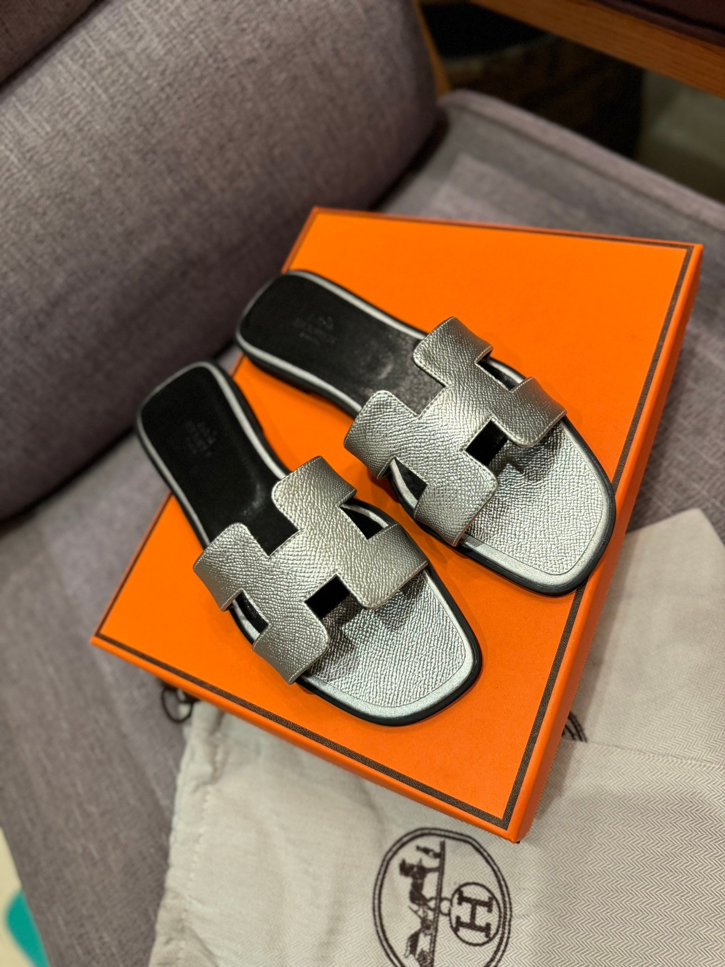 HM Oran Sandals Silver Leather - Sandals - Image 2