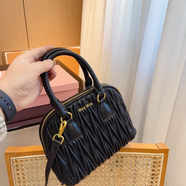 MIU Matelassé Nappa Leather Top Handle - Bag