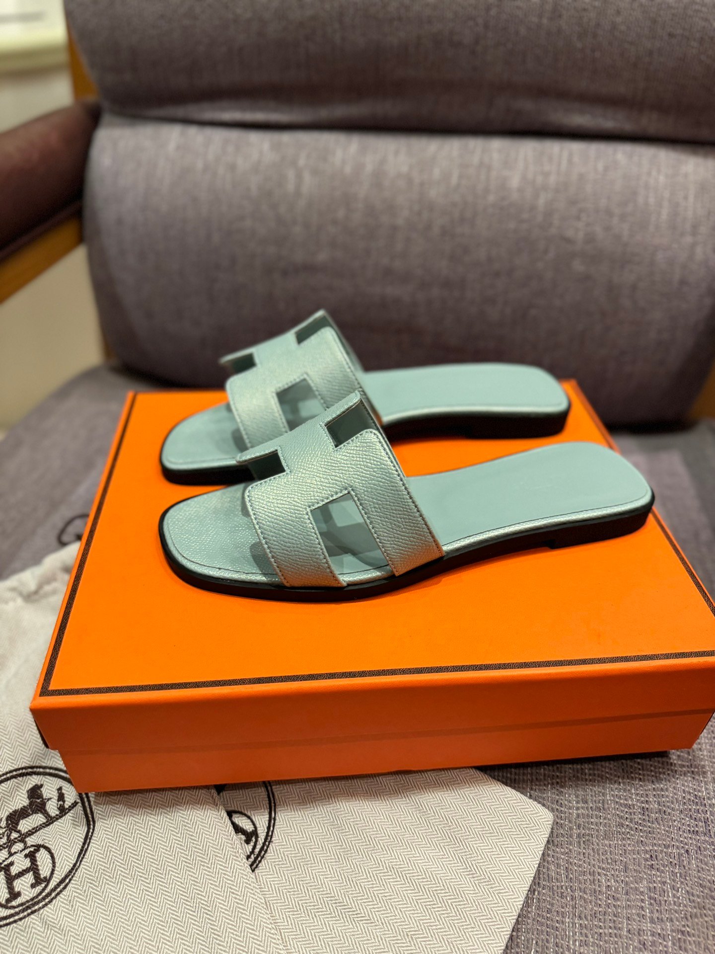 HM Oran Sandals Blue Leather - Sandals