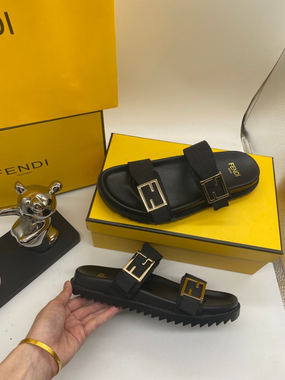 FD FF Logo Double Strap Sandals – Sandals — 6