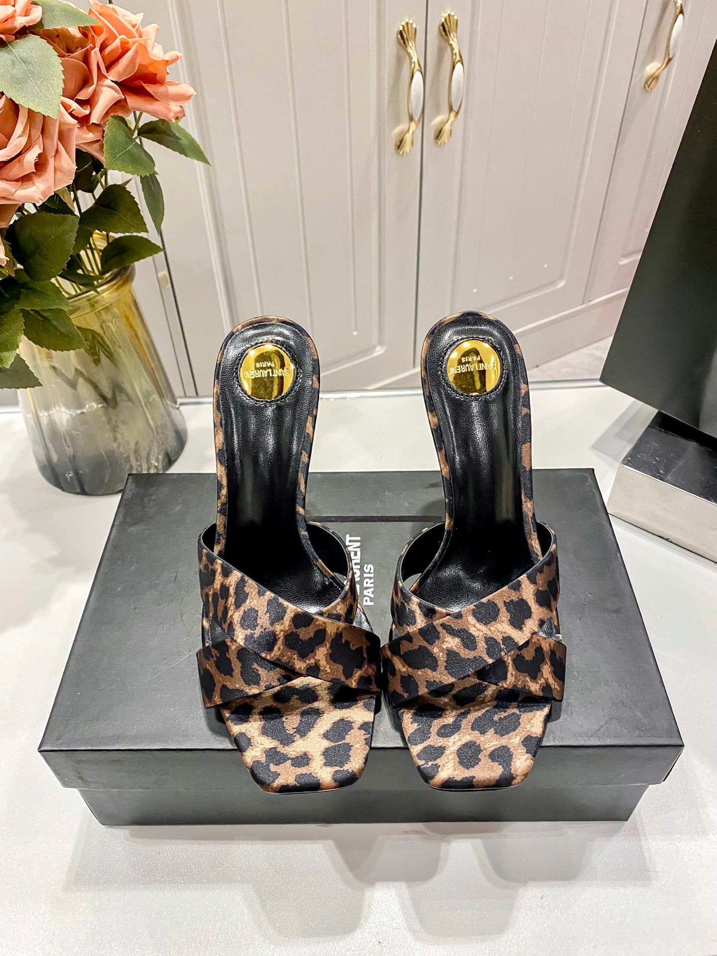 YSL Cassandra Leopard Print Leopard - Heels