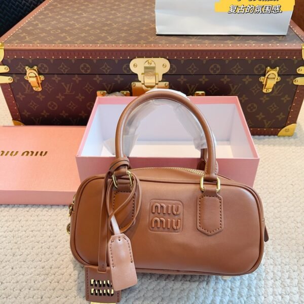 MIU Bowling Bag Brown Leather - Bag