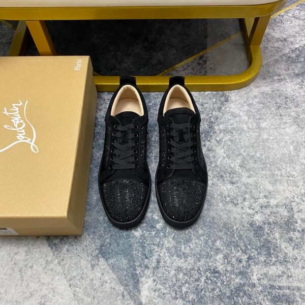 CL Louis Junior Spikes Black Suede/Strass - Sneakers