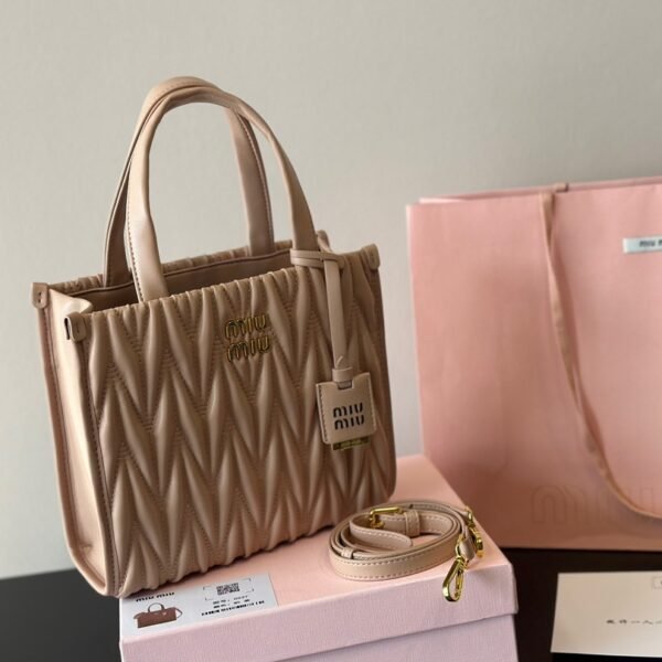 MIU Matelassé Nappa Leather Tote - Bag