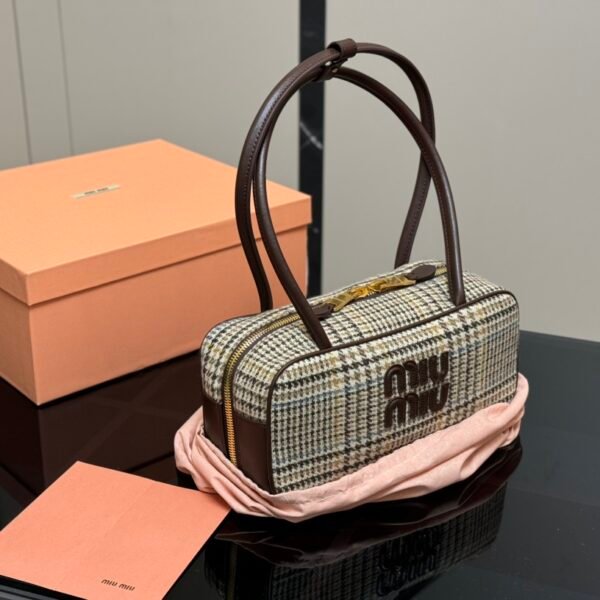 MIU Bowling Bag Plaid Fabric - Bag