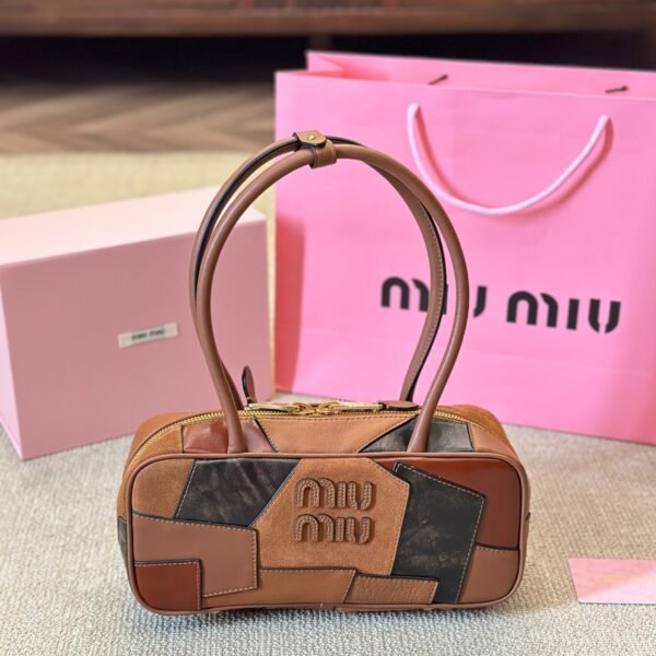 MIU Patchwork Camera Bag Brown Leather - Bag