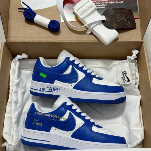 NK Air Force 1 Low OW x LV Blue/White - Sneakers