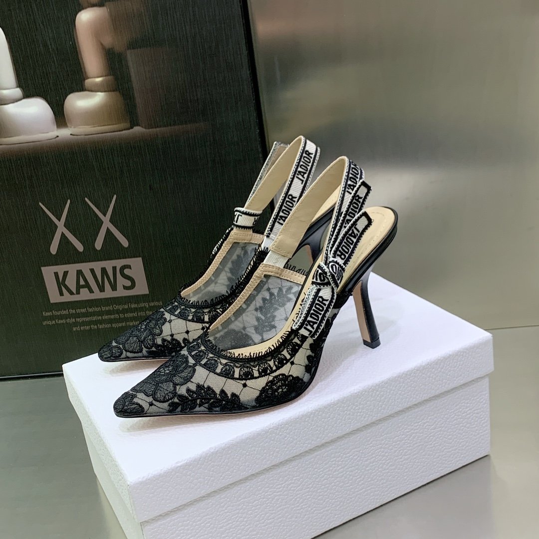 CD J'ACD Slingback Pumps Black Lace - Heels - Image 3
