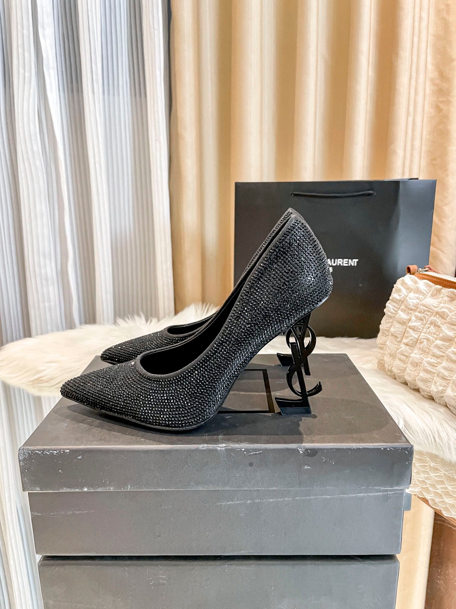 YSL Opyum Pumps Black Crystal - Heels