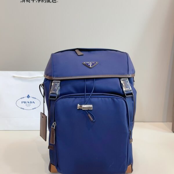 PR Triangle Logo Backpack Blue Nylon - Bag