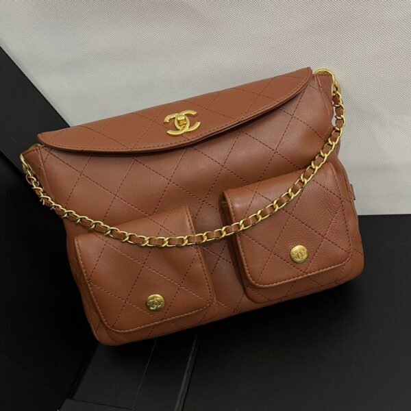 CC 19 Hobo Brown Quilted Leather - Bag