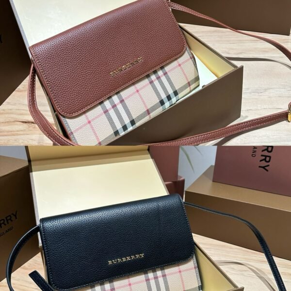 BBR Vintage Check and Leather Note Crossbody - Bag