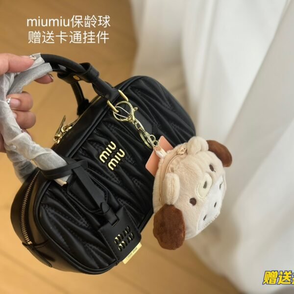 MIU Wander Matelassé Black Leather - Bag