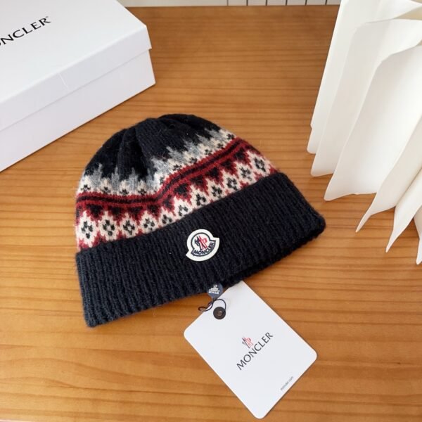 MCL Fair Isle Wool Beanie Black/Red - Hat
