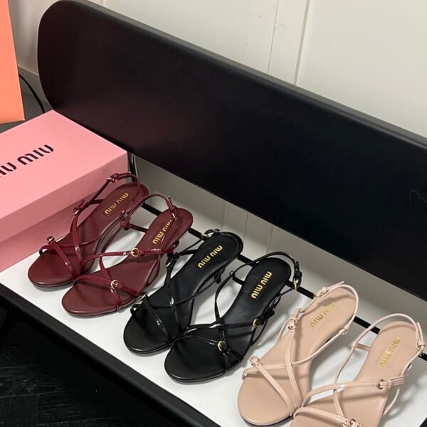 MIU Patent Leather Sandals - Sandals
