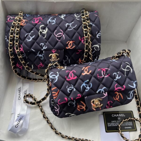 CC Classic Flap Multicolor Multicolor Quilted Fabric - Bag