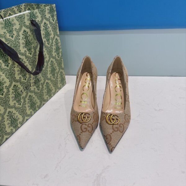 GG Double G Pump Beige GG Canvas - Heels
