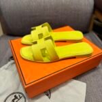 HM Oran Sandals Yellow Leather – Slides