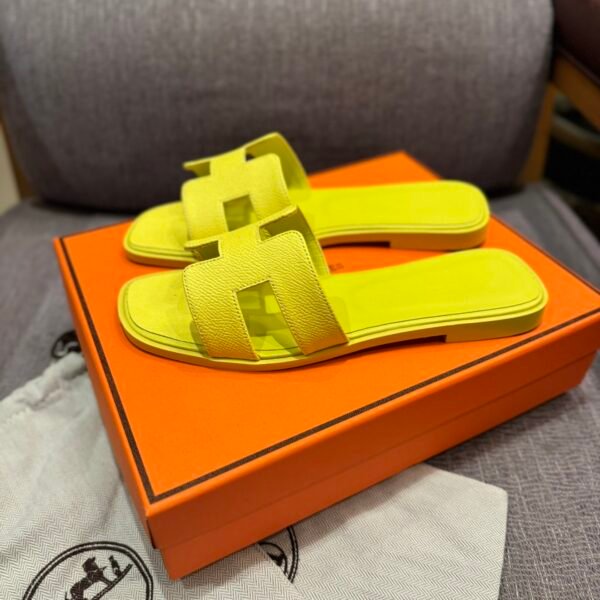 HM Oran Sandals Yellow Leather - Slides