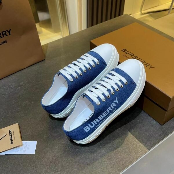 BBR Vintage Check Cotton Sneakers Blue Denim - Sneakers