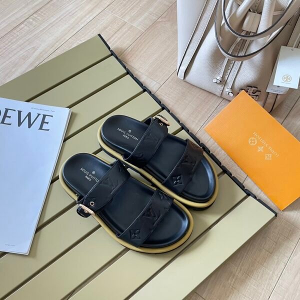 LV Paseo Flat Comfort Sandal Black Monogram - Sandals