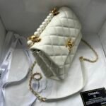 CC Pearl Crush Classic Flap White Lambskin – Bag