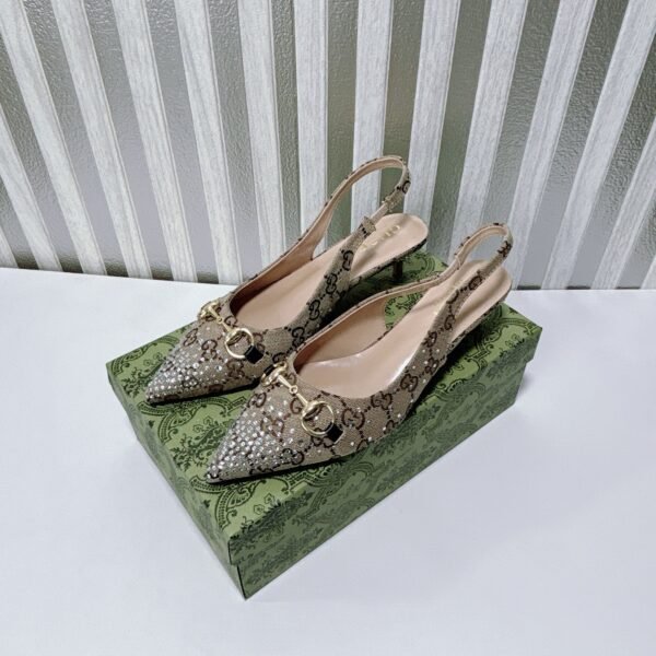 GG GG Slingback Crystal Embellished Pumps - Heels