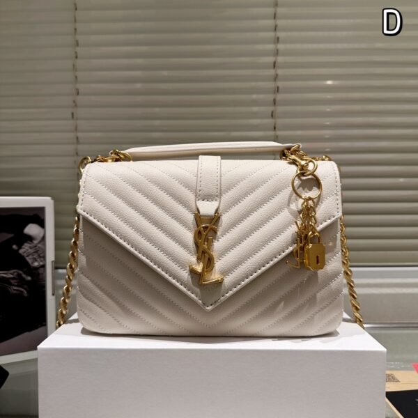 YSL Sunset Small White Leather - Bag